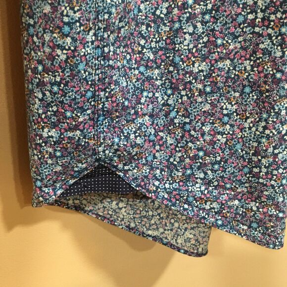 Society of Threads Mens XL Slim Fit Long Sleeve Floral Button Up Shirt Blue - Picture 5 of 12